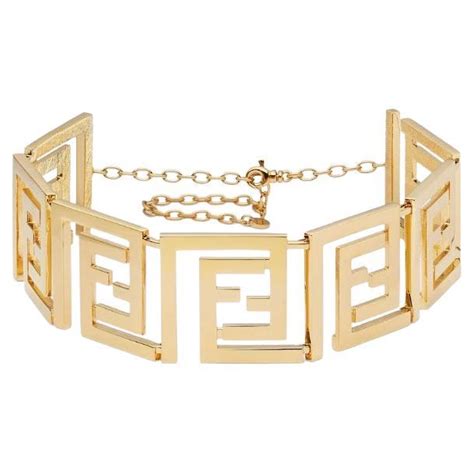 Fendace Versace X Fendi Gold Wide Zucca Choker SOLD OUT 